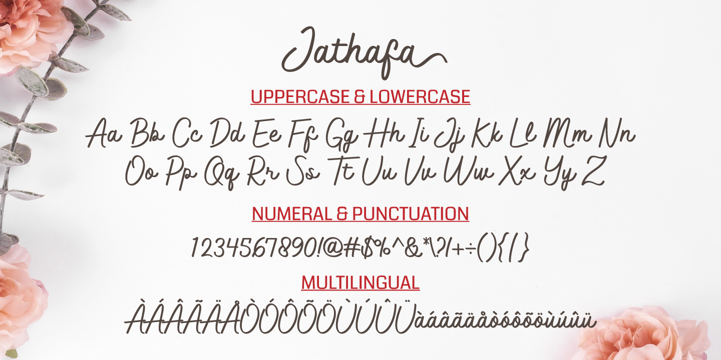 Przykład czcionki Jathafa Bold Italic